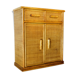70's rattan storage unit