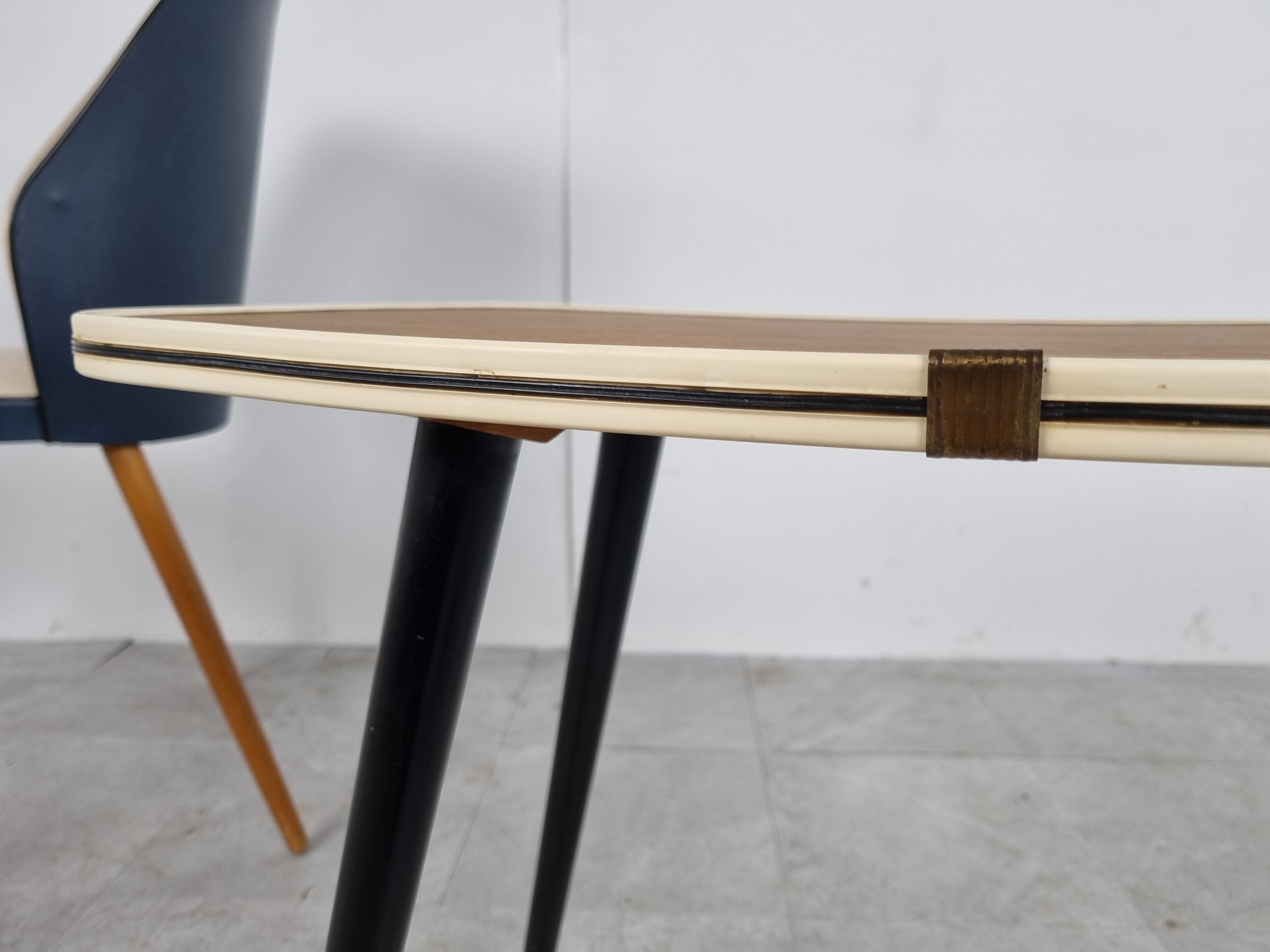 Pair of Vintage armchairs with table, 1960's Belgium