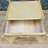 Rattan bedside table