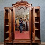 Louis XVI bookcase with mahogany projection circa 1850