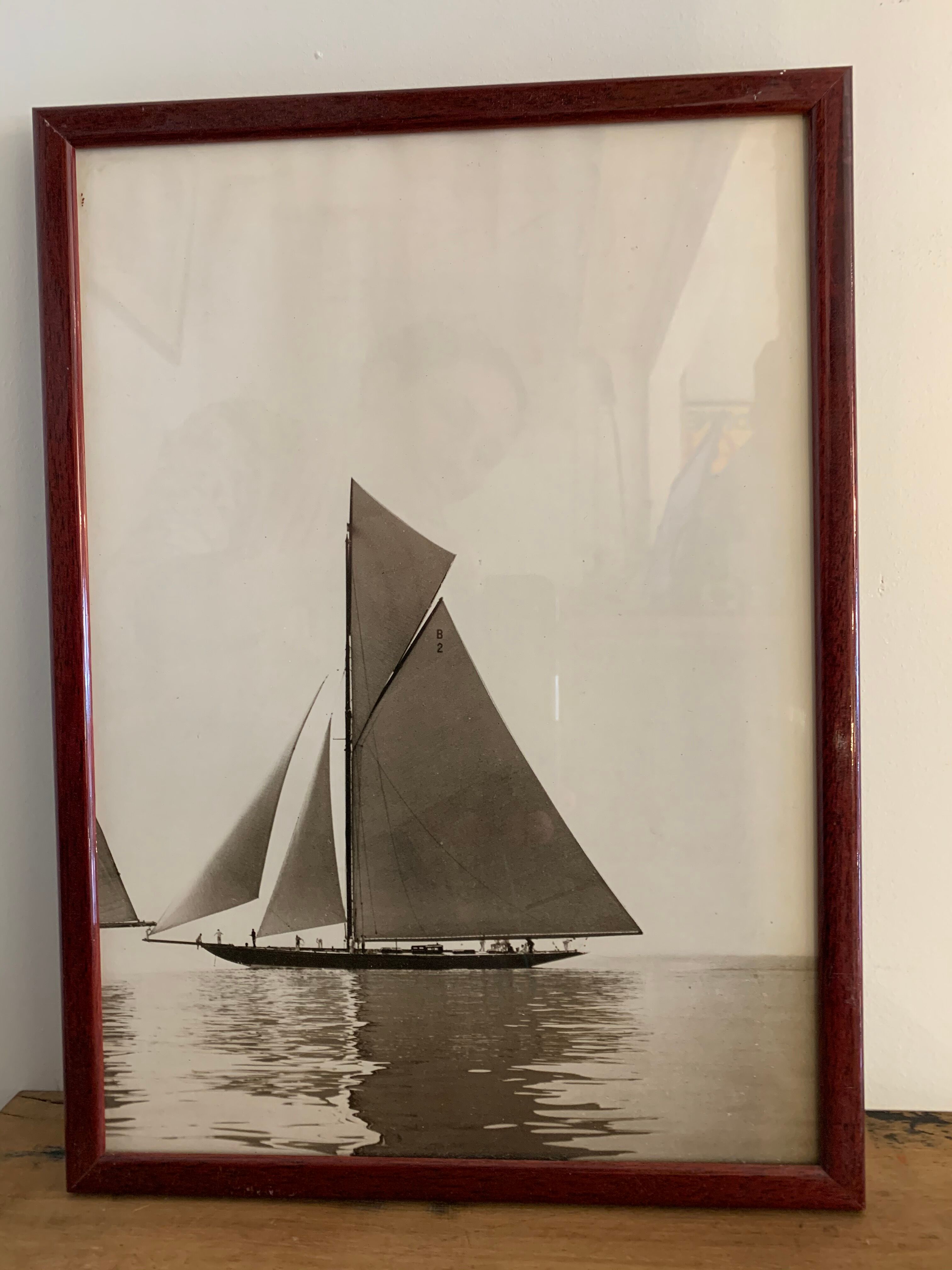 Lot of 3 photographs theme fishing ocean sails