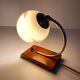 Table lamp art deco bauhaus, Vintage, 30s, Opaline Wood