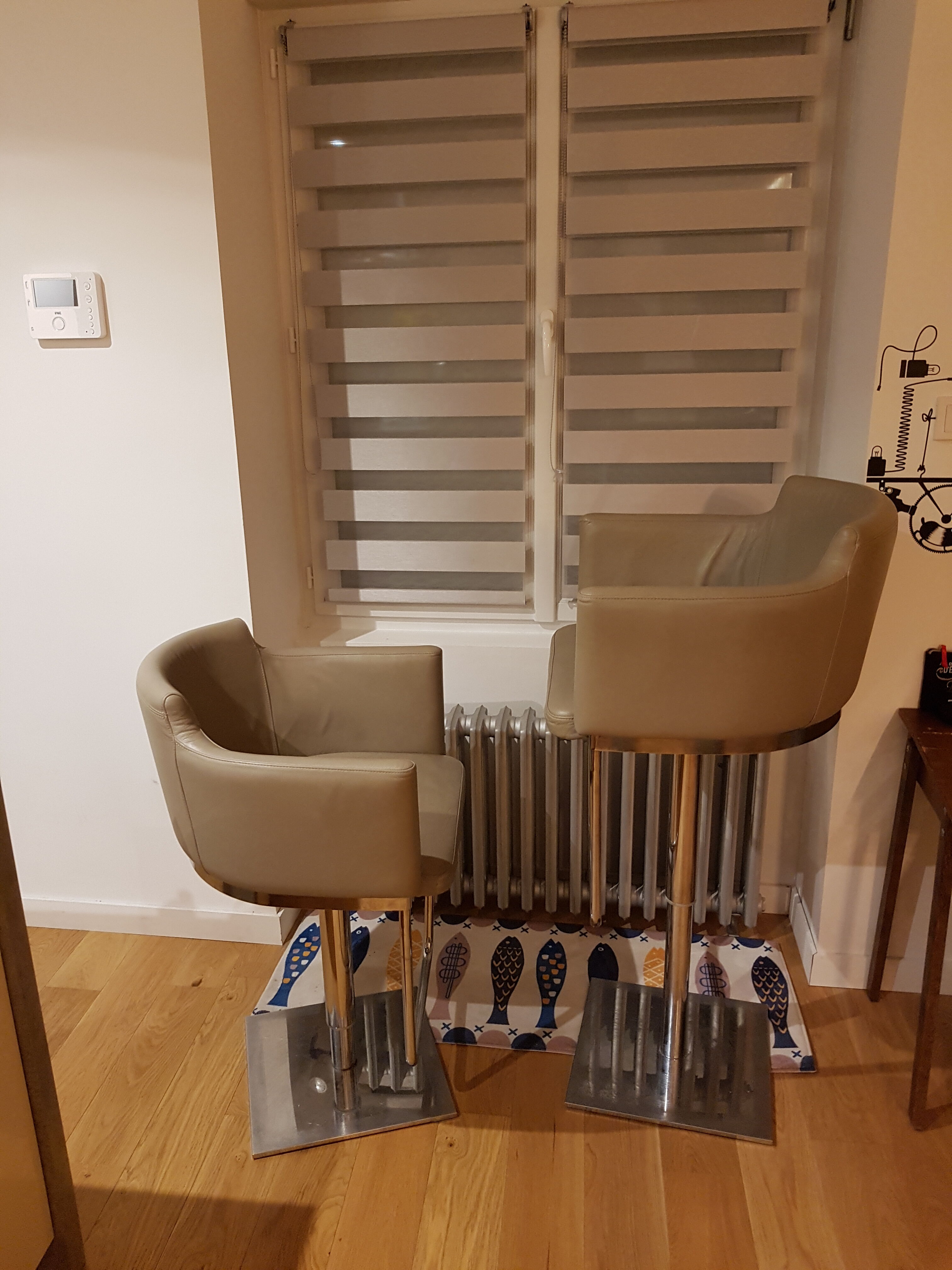 Lot de 2 chaises bistrot en cuir marque Ozzio design S540 Gerry