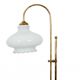 Standing metal lamp with glass shade