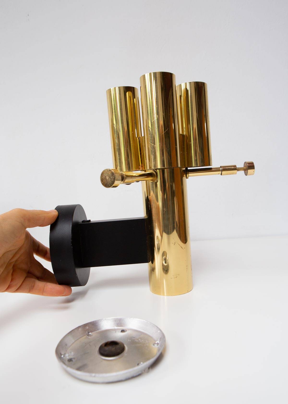 German "space age" appliques in gilded brass Bega Bloom (4 AVAILABLE).