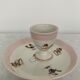 Set cockerel saucer children porcelain Limoges Chapus
