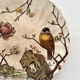 Antique polychrome ironstone plate with bird motif "Aquatic" SF&co