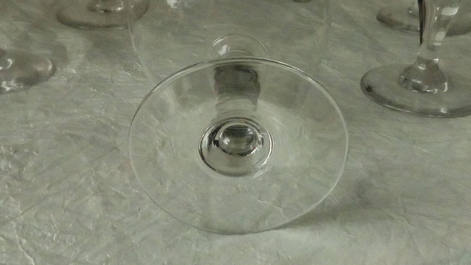 Antique faceted glass champagne coupes