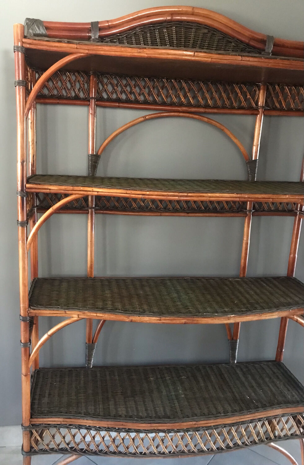 Rattan shelf