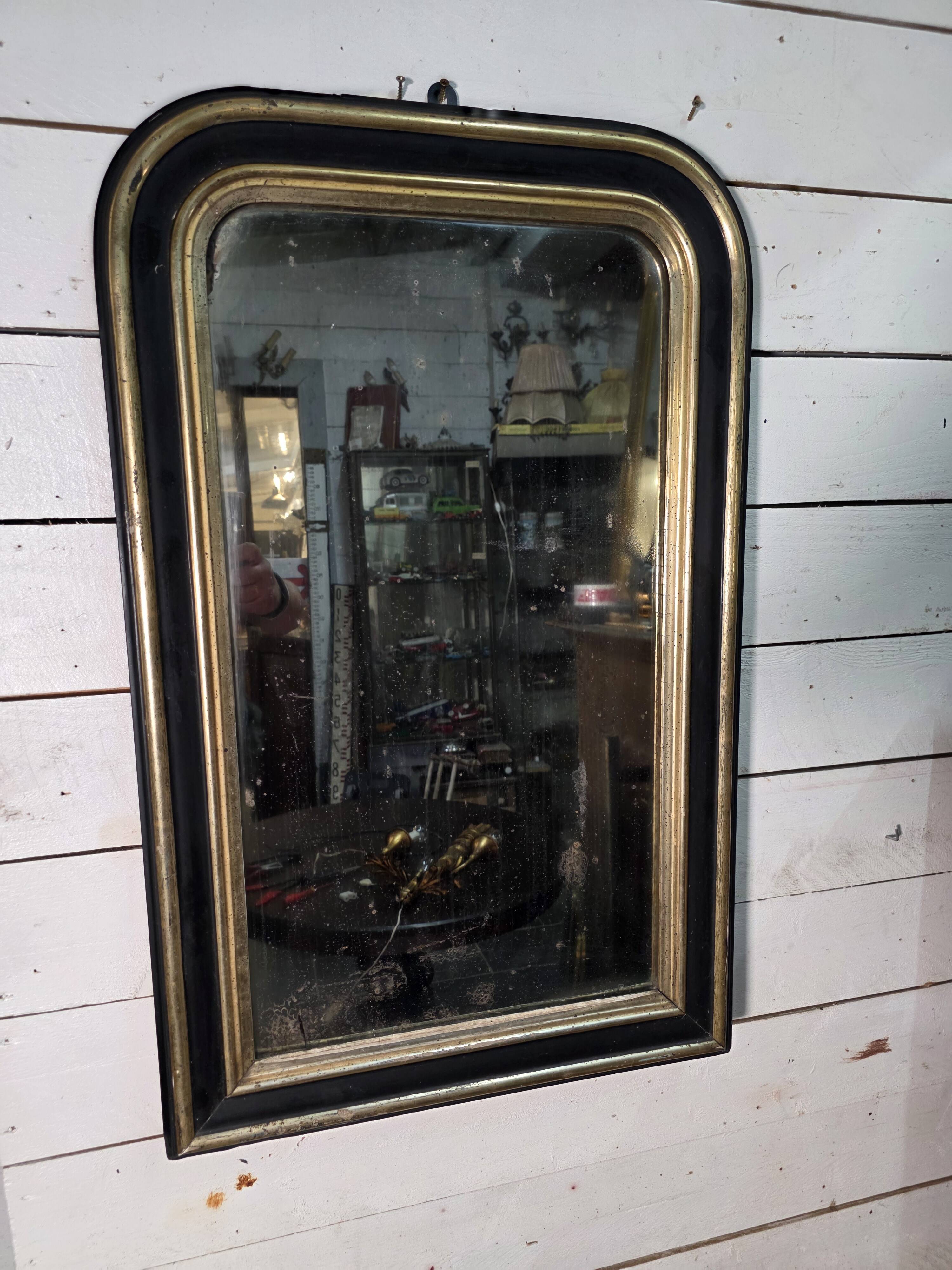 Miroir style Napoléon III du XIXème , 90×57cm