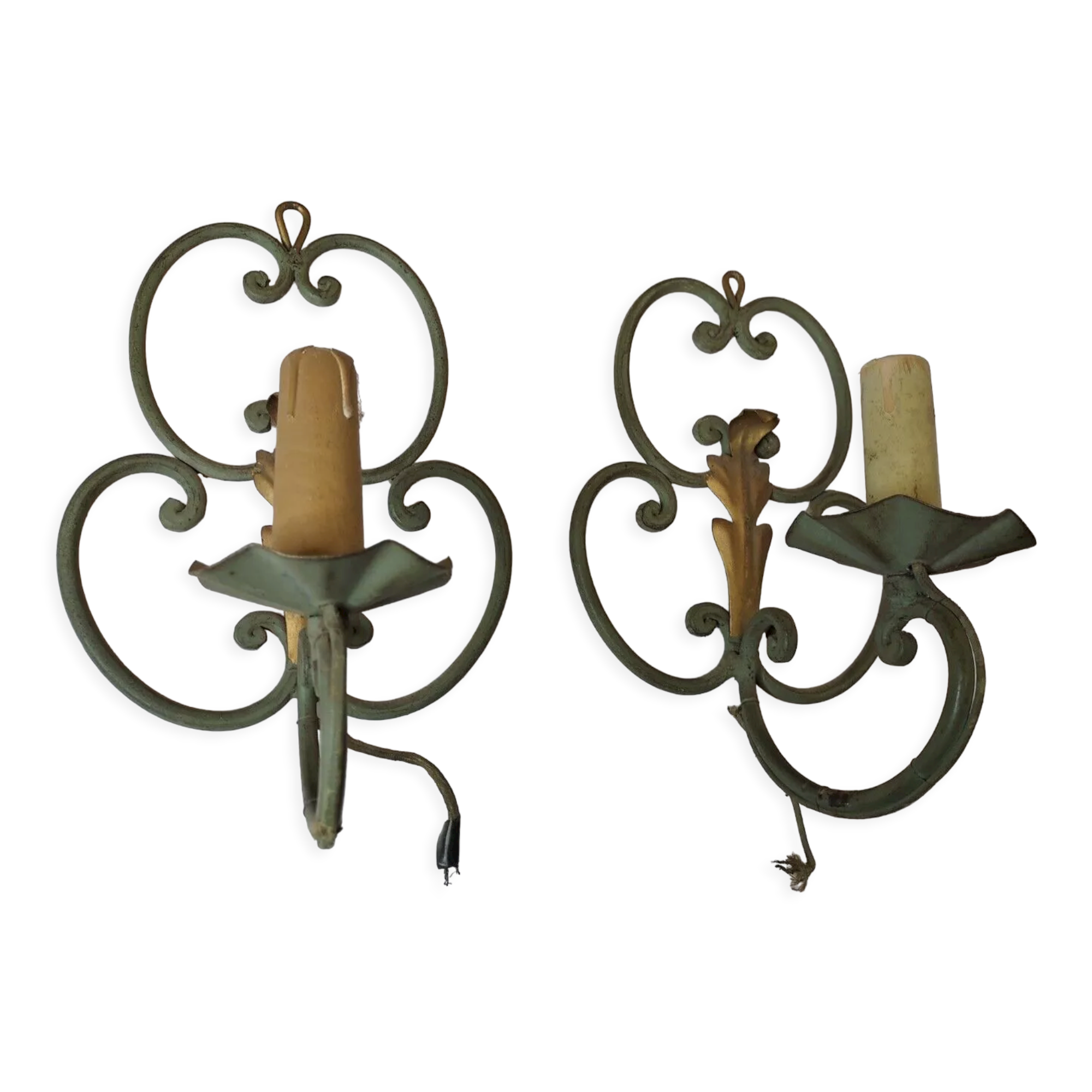 Pair of wrought iron sconces