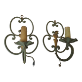 Paire d'appliques en fer forgé