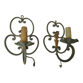 Pair of wrought iron sconces