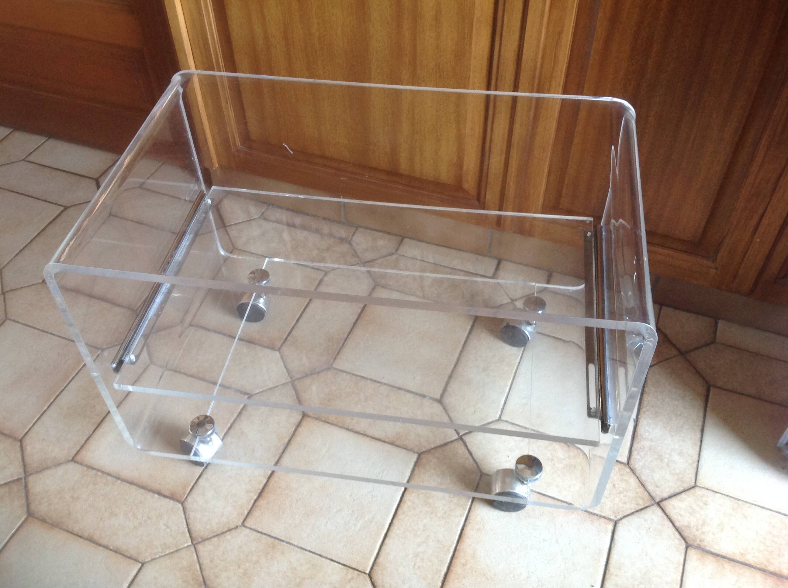 Vintage plexiglass coffee table David Lange 1970s