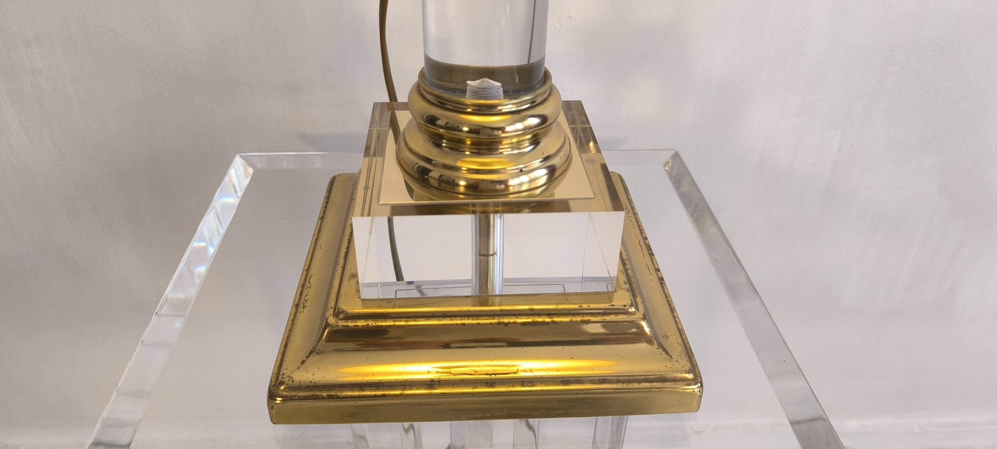 Elegant column lamp signed "Le Dauphin" vintage 70s/80s.