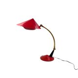 Mid century red desk Lamp, Stilux Milan Italy 1960 ca.