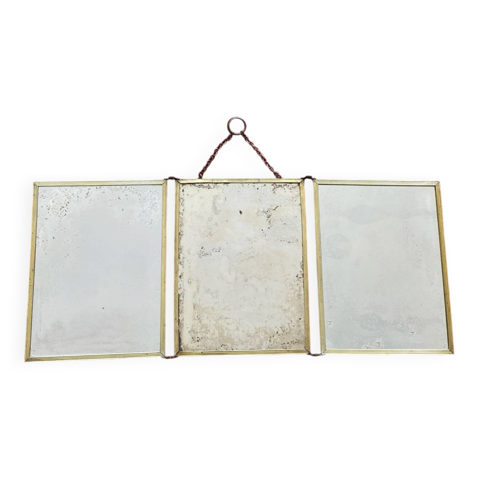 Antique Triptych Mirror
