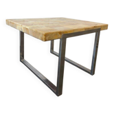 Table basse carrée vintage chromée