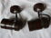 Pair of vintage brown metal spotlights