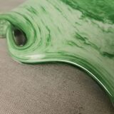Italian Green Murano Glass and Sterling 925 Silver Vase