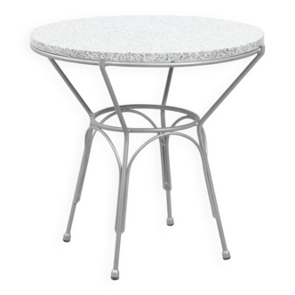 Table basse ronde en granite et métal 1960 Allemagne