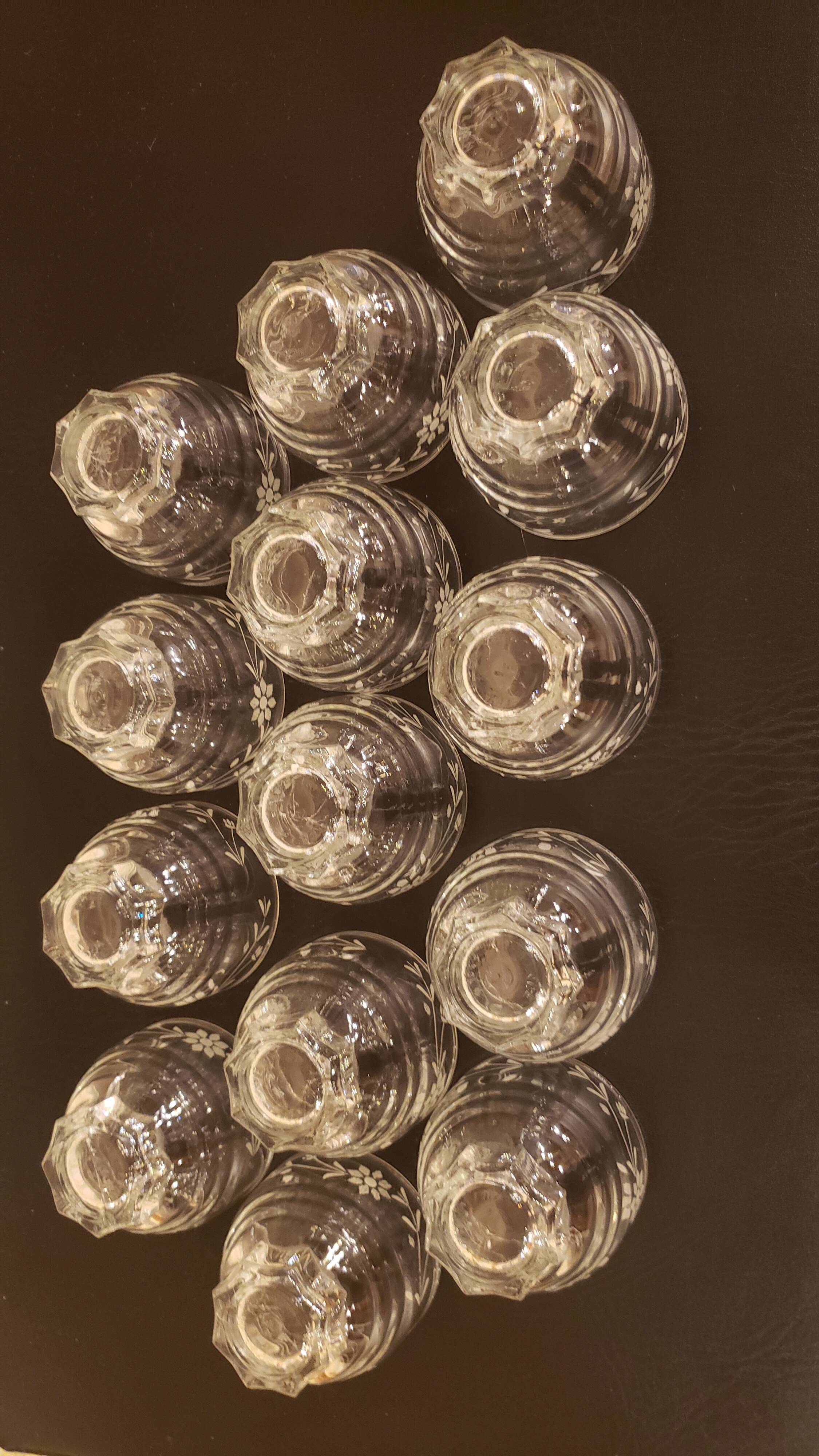 14 small 50s star stem glasses