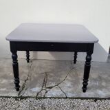 Antique patinated bistro farmhouse table, one drawer
