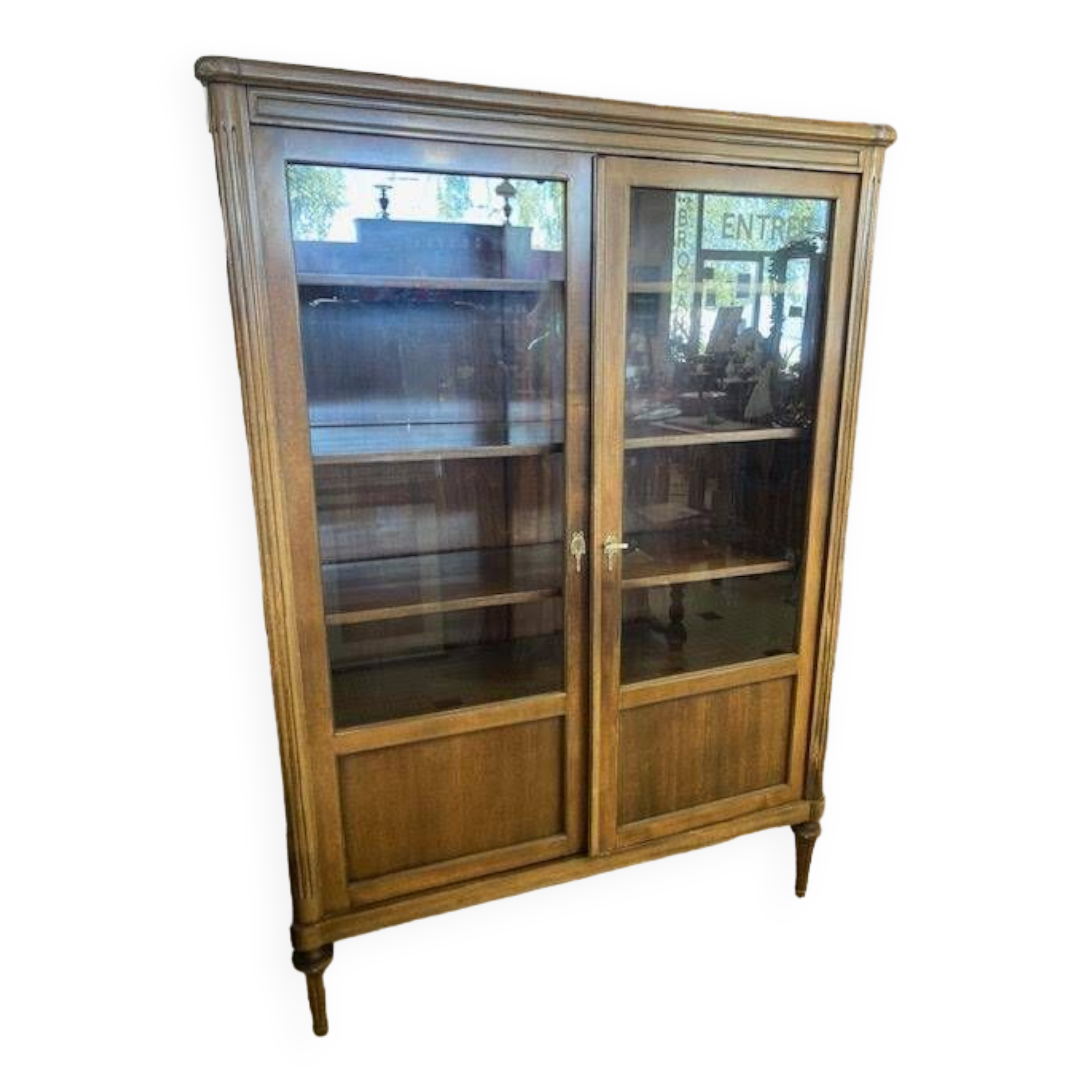 2-door cherry wood bookcase