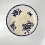 Pexonne iron earth compote dish, blue bird motif, late 19th century