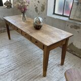 Farmhouse table pine multi-drawers