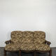 Rustic solid oak sofa with floral decoration