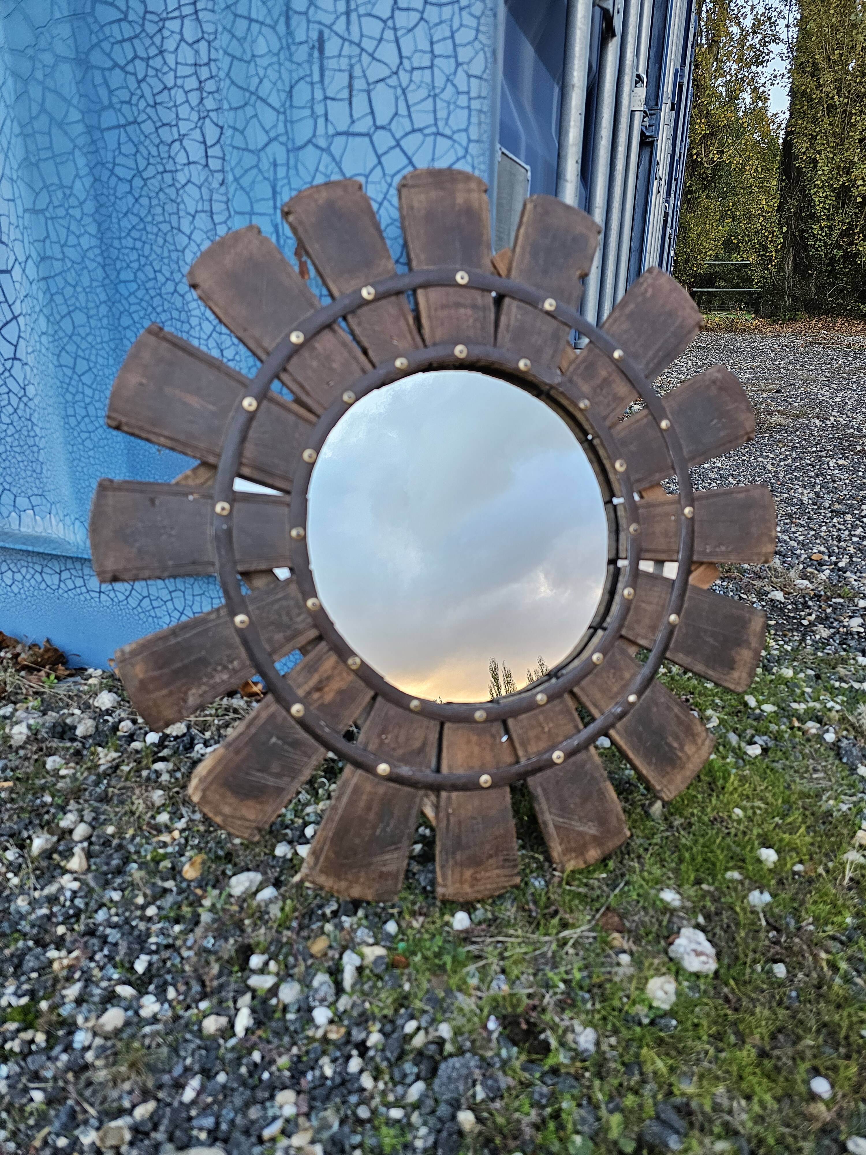 Miroir en teck birman