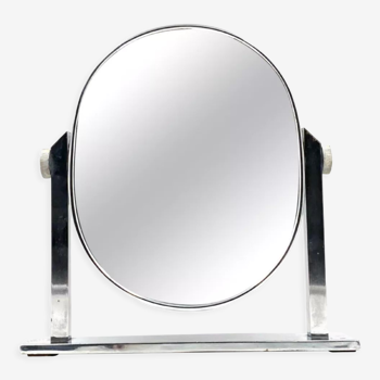 Mid-century nickel-plated brass table mirror / vanity, Italy 1960s