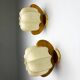 Pair of cocoon sconces with pine, Italy, 1970s