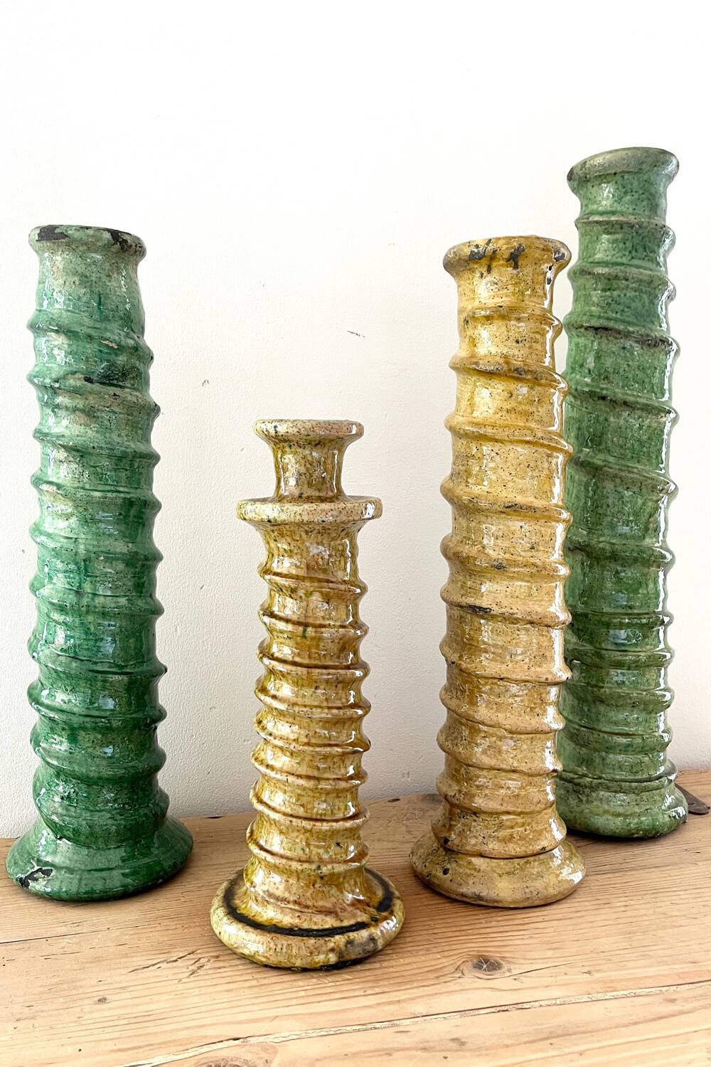 Green terracotta candle holder 60 cm