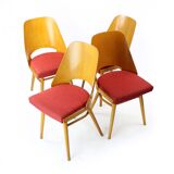 Ensemble de quatre chaises modernes en hêtre du milieu du siècle par Oswald Haerdtl pour Thonet, 1960