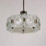 Lampe à Suspension Sculpturale Vintage en Verre par Kamenický Šenov, 1970s