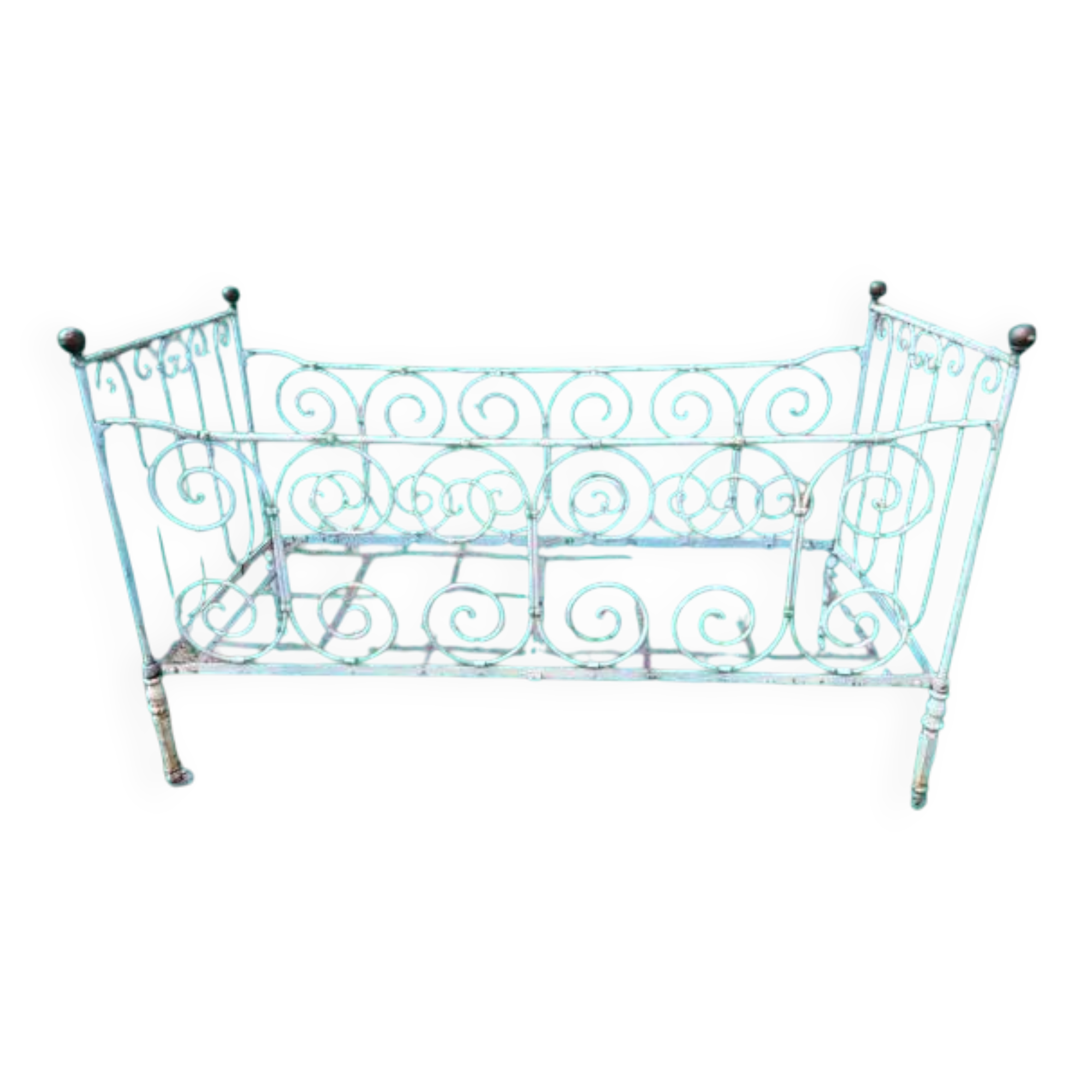 Lit cage volutes pour jardin d'hiver et d'été
