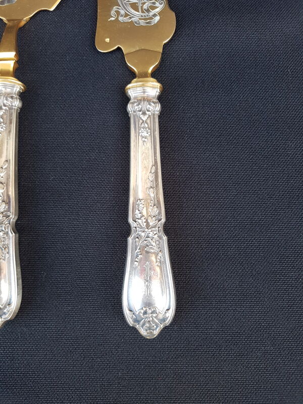 Service a glace, manche argent, vers 1890