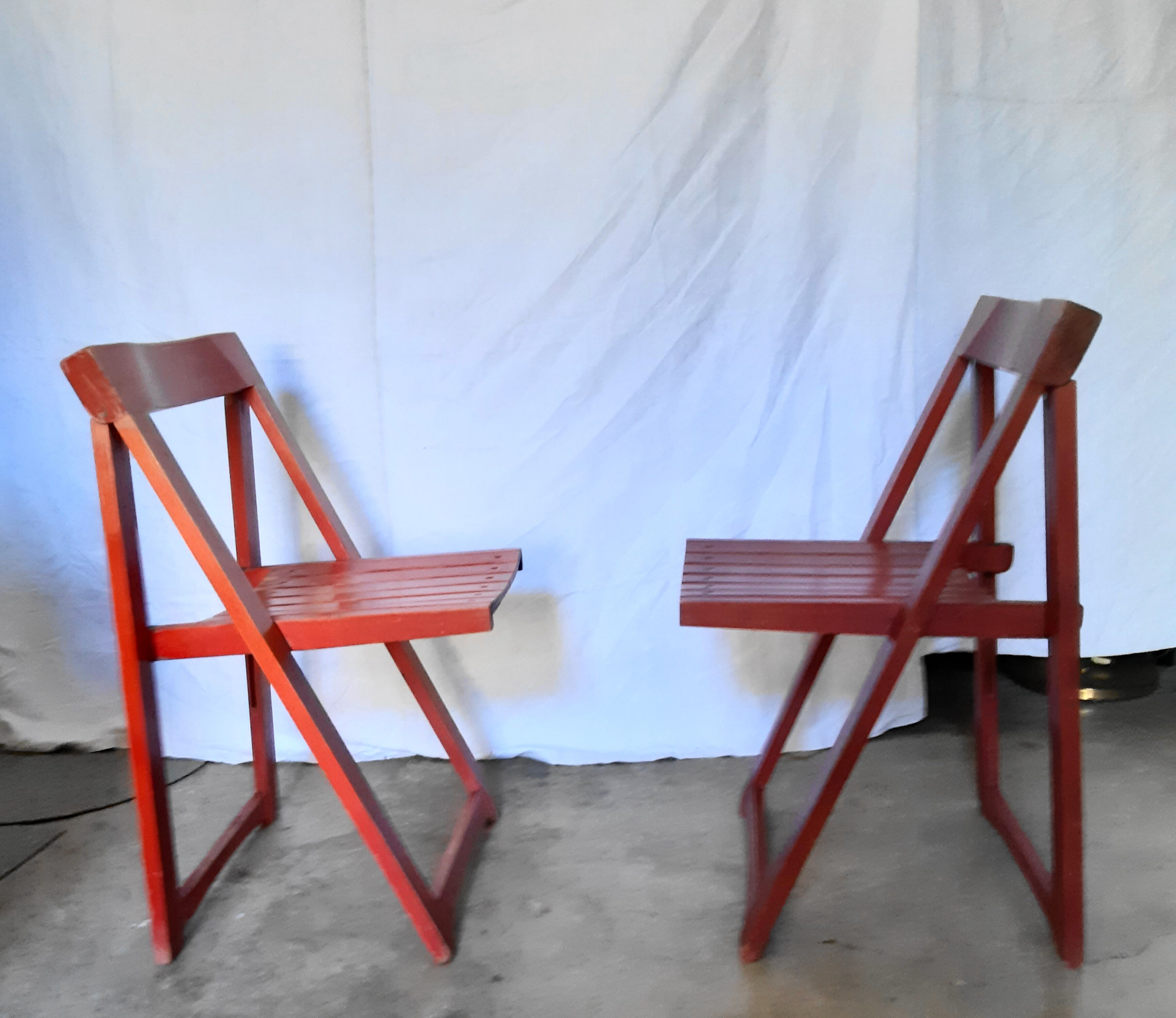 Pair of folding chairs, 60s