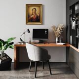 19th century panel painting, Virgin Mary in contemplation