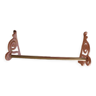 Pink cast iron towel rail Art Deco 30s 40s