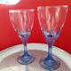 6 Large blue glasses, Bormioli, Rocco. Luxury Italian glassware.