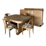Table salle à manger, 4 chaises gondoles. design 1950.