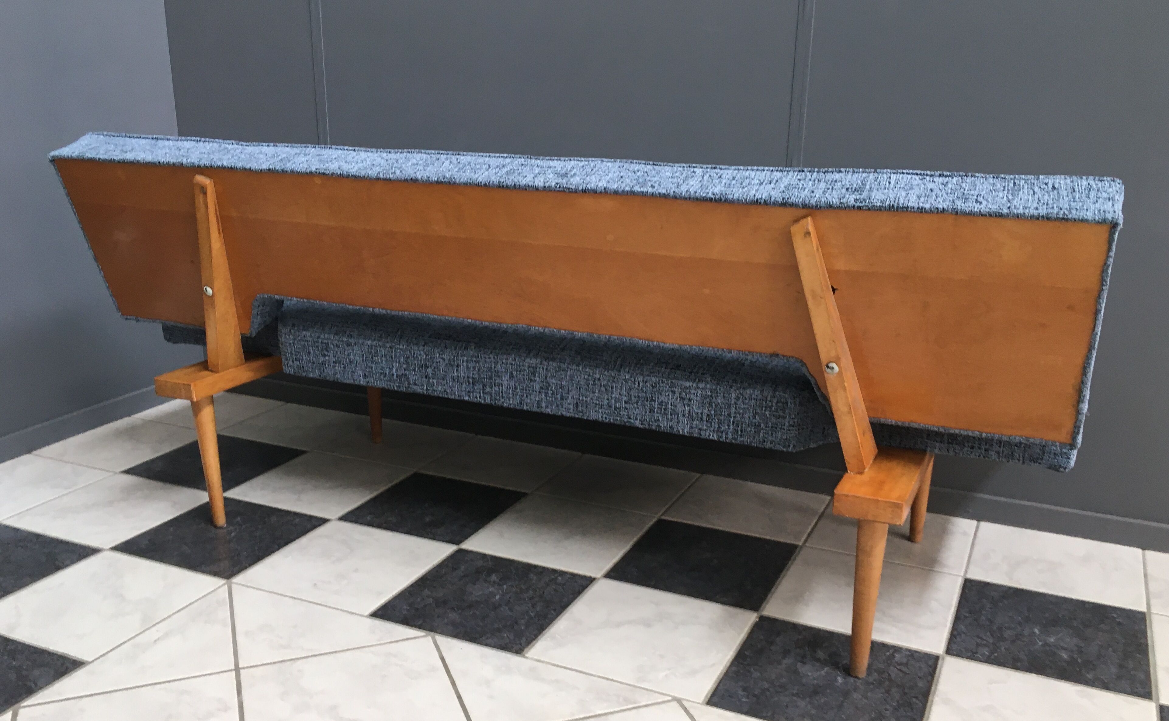 Blue and black fabric daybed Miroslav Navratil, 1960s