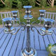 Silver-plated metal chandelier with 5 arms