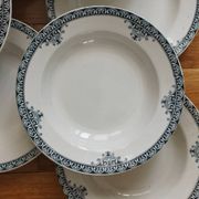 7 ironstone soup plates from Adrianople, Saint Amand and Hamage