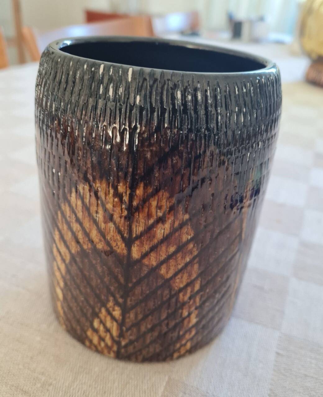 Vase rétro Upsala Ekeby en grès "Sacra" Ingrid Atterberg, n 2664