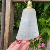 Baladeuse globe en verre granité vintage 1950