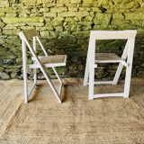 Pair of 2 folding chairs made in Italy